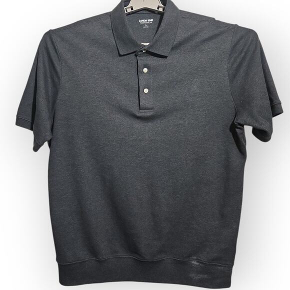 Lands’ End Men’s Polo Shirt – Size Large – 100% Cotton Supima – Charcoal Gray - Picture 1 of 4